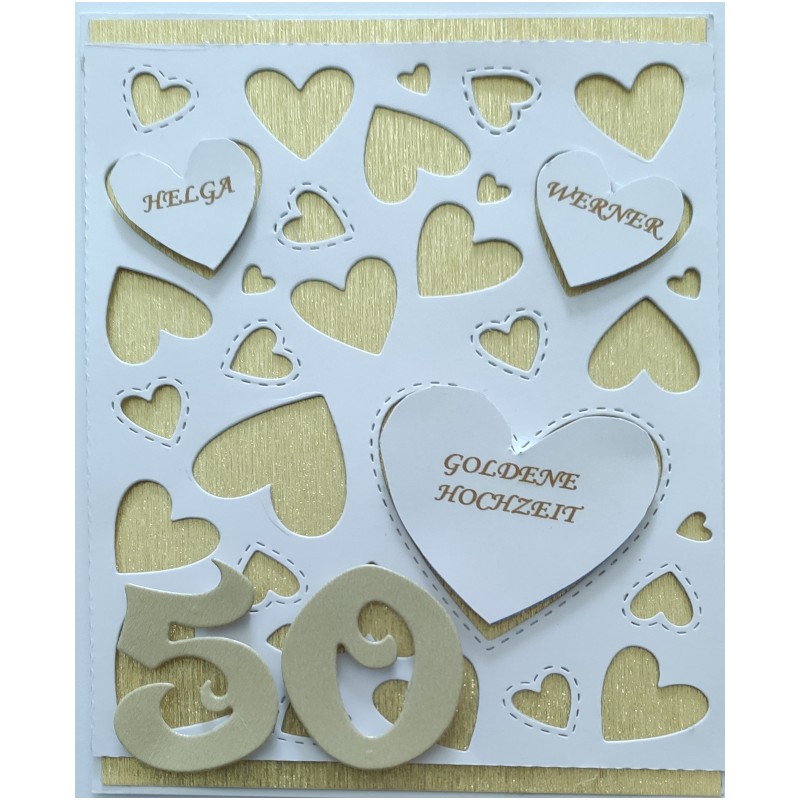 Golden Wedding 50th anniversary of Helga and Werner, hearts