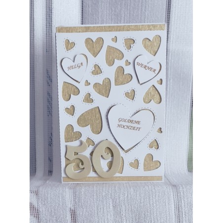 Golden Wedding 50th anniversary of Helga and Werner, hearts