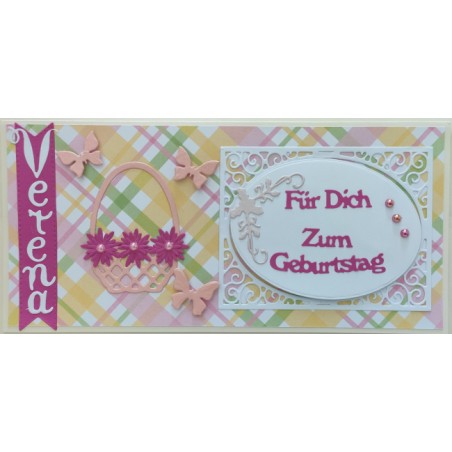 Geburtstag, Verena, Korb und Blumen