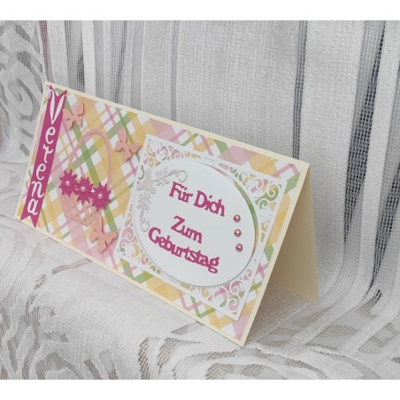 Geburtstag, Verena, Korb und Blumen